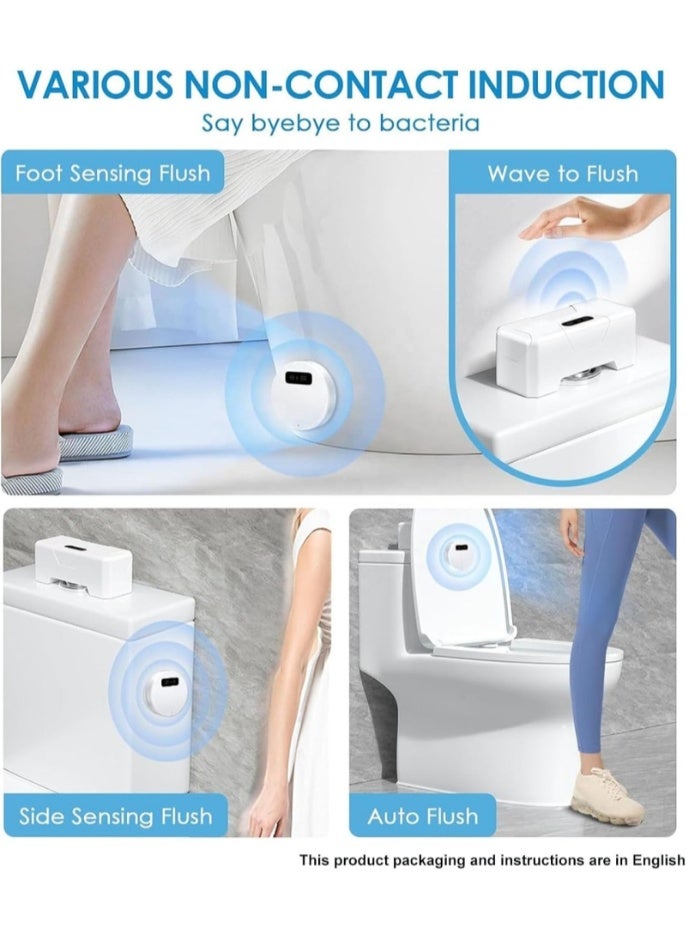 إم مياويان طقم شطف مرحاض أوتوماتيكي بدون لمس – مفتاح شطف ذكي بحساس حركة، ترقية DIY للمرحاض، مناسب لكبار السن والأطفال، شحن USB، مقاوم للماء IPX5 (زر علوي فقط) - Image 2